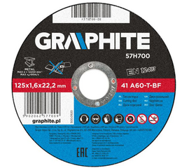 მეტალის საჭრელი დისკი GRAPHITE 57H700 (125X1.6X22)iMart.ge