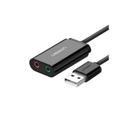 USB ხმის ბარათი US205 (30724) UGREEN USB SOUND CARD EXTERNAL 3.5mm USB USB ADAPTERiMart.ge
