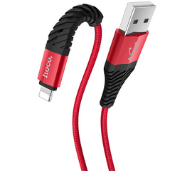 USB კაბელი BOROFONE X38 COOL CHARGING DATA CABLE FOR LIGHTNING BLACK/REDiMart.ge