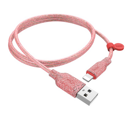 USB კაბელი HOCO U73 STAR GALAXY SILICONE CHARGING DATA CABLE FOR LIGHTNING PINKiMart.ge