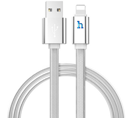 USB კაბელი HOCO UPL12 PLUS JELLY BRAIDED CHARGING DATA CABLE FOR LIGHTNING (SMART LIGHT) SILVERiMart.ge