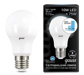 LED განათება GAUSS 102502210 (A60, E27, 10W, 4100K)iMart.ge