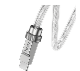 USB კაბელი HOCO U113 SOLID 100W SILICONE CHARGING DATA CABLE TYPE-C TO TYPE-C SILVERiMart.ge