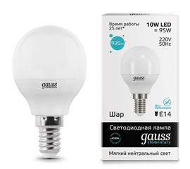 LED ნათურა GAUSS GLOBE EL-53120 (10W, E14, 4100K)iMart.ge