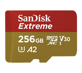 მეხსიერების ბარათი SANDISK SDSQXAV-256G-GN6MN 256GB EXTREME MICROSDXC UHS-I CARD UP TO 190MB/S/C V30/4K/A2iMart.ge
