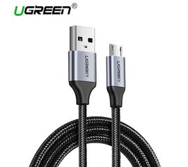 USB კაბელი UGREEN US290 (60147) USB 2.0 A to Micro USB Cable Nickel Plating Aluminum Braid 1.5m (Black)iMart.ge