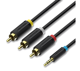 კაბელი VENTION BCBBG MALE TO 3RCA MALE AV CABLE (1.5 M) BLACKiMart.ge