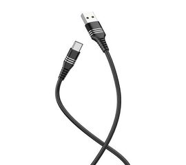 USB HOCO U46 TRICYCLIC USB TO TYPE-C CHARGING CABLE BLACK - 1MiMart.ge