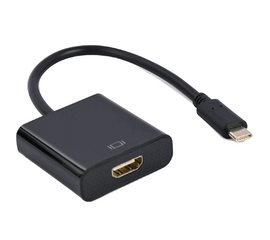 USB ადაპტერი GEMBIRD A-CM-HDMIF-04 TYPE-C TO HDMI BLACK (15 CM)iMart.ge