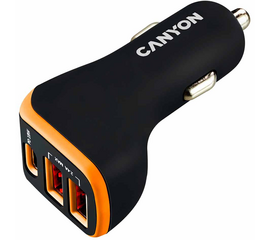 ავტომობილის USB დამტენი CANYON C-08/CNE-CCA08BO USB-A USB TYPE-CiMart.ge