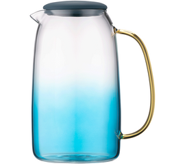 წყლის დოქი ARDESTO AR2616BA PITCHER WITH LID BLUE ATLANTIC, 1600ML, BOROSILICATE GLASS, SILICONE, TRANSPARENT-BLUEiMart.ge
