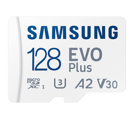 მეხსიერების ბარათი (ჩიპი) SAMSUNG EVO PLUS A2 V30 MICROSDXC UHS-I СLASS10 MB-MC128KA (128 GB)iMart.ge