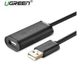 USB დამაგრძელებელი UGREEN US121 (10324) USB 2.0 ACTIVE EXTENSION CABLE WITH CHIPSET 20m (BLACK)iMart.ge