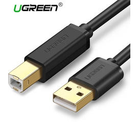 პრინტერის კაბელი UGREEN US135 (20847) USB 2.0 AM TO BM PRINT CABLE 2M GOLD-PLATED (BLACK) 2MiMart.ge