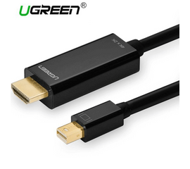 HDM კაბელი UGREEN MD101 (20848) MINI DP MALE TO  HDMI CABLE BLACK/ 1.5M MINI DISPLAY TO  HDMIiMart.ge
