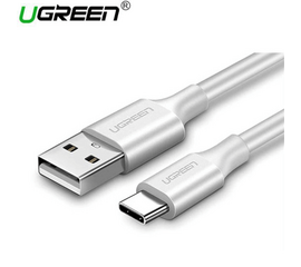 USB კაბელი UGREEN US287 (60121) USB 2.0 TO USB-C DARE CABLE WHITE 1MiMart.ge