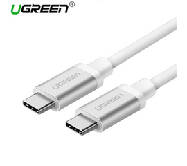 USB კაბელი UGREEN US161 (10682) USB 3.1 TYPE C MALE TO  TYPE C MALE CABLE NICKEL PLATING ALUMINUM SHELL 1.5 M (WHITE)iMart.ge
