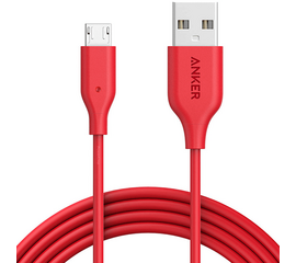 USB კაბელი ANKER POWERLINE MICRO USB (6ft) RED A8133091iMart.ge