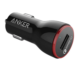 მანქანის USB დამტენი ANKER POWERDRIVE+ 1 24W CAR CHARGER WITH 1-Port QC 3.0 +Anker 3ft micro USB Cable BLACKiMart.ge