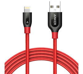 USB კაბელი ANKER POWERLINE + LIGHTNING  3ft RED A8121H91iMart.ge