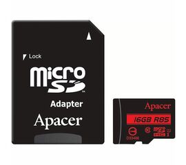 მეხსიერების ბარათი APACER 16GB MICROSDHC C10 UHS-I R85MB/s + SDiMart.ge