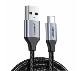 USB კაბელი UGREEN USB TO USB-C CABLE NICKEL PLATING ALUMINUM BRAID  1.5m (BLACK)iMart.ge