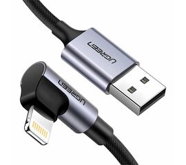 USB კაბელი UGREEN USB A to LIGHTNING BRADED CABLE WITH ALUMINIUM SHELL M/M, NICKEL PLATED  60521iMart.ge