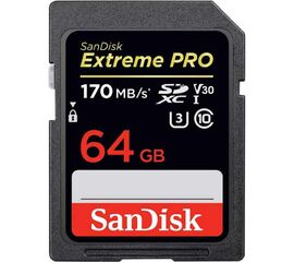 მეხსიერების ბარათი SANDISK FLASH CARD/EXTREME PRO SDXC Card 64GB - 170MB/s V30 UHS-I U3 (SDSDXXY-064G-GN4IN)iMart.ge