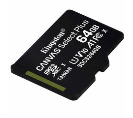 მეხსიერების ბარათი KINGSTON 64GB MICROSDXC C10 UHS-I R100MB/siMart.ge