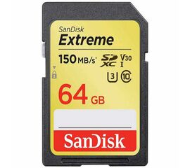 მეხსიერების ბარათი SANDISK 64GB SDXC C10 UHS-I U3 R150/W60MB/s EXTREMEiMart.ge