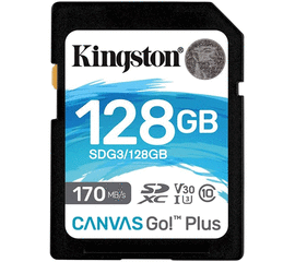 მეხსიერების ბარათი KINGSTON 128GB SDXC C10 UHS-I U3 R170/W90MB/S CANVAS GO PLUSiMart.ge