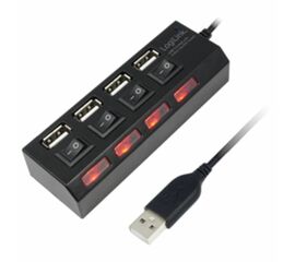 USB გამანაწილებელი Logilink USB Hub 4-Port USB2.0 with power adapter 2A,iMart.ge