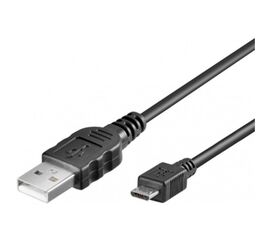 USB კაბელი ACC USB 2.0 connection cable, USB A - Micro USB B: Micro USB A male, USB A male, 1 m, BlackiMart.ge