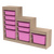 9 უჯრიანი ორგანაიზერი SWISS ყავისფერი ვარდისფერი უჯრებით (130/30/93სმ)iMart.ge
