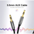 AUX კაბელი UGREEN AV119 (10732) 3.5MM MALE TO 3.5MM MALE CABLE 0.5M BLACKiMart.ge