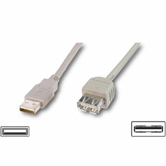 USB კაბელი Logilink USB 2.0 extensio cable, USB A female, USB A male, 3 m, GreyiMart.ge