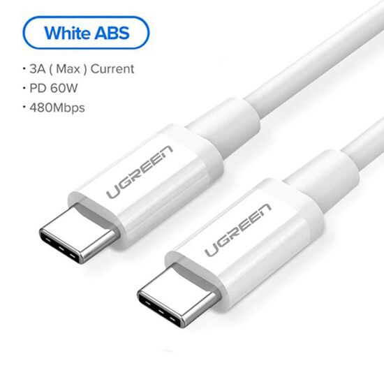 კაბელი UGREEN 60518 USB 2.0 C M/M ABS COVER 1 M (WHITE)iMart.ge