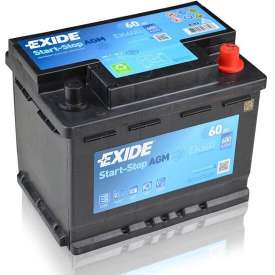 აკუმულატორი EXIDE AGM EK600 60 ა*ს R+iMart.ge