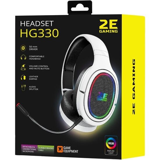 ყურსასმენი მიკროფონით 2E GAMING HEADSET HG330 RGB 3.5 MM WHITE 2E-HG330WTiMart.ge