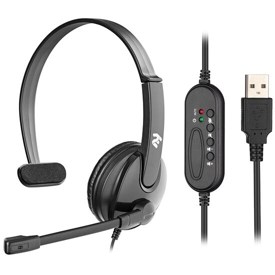 ყურსასმენი მიკროფონით 2E PC HEADSET CH12 MONO ON-EAR USB 2E-CH12MUiMart.ge