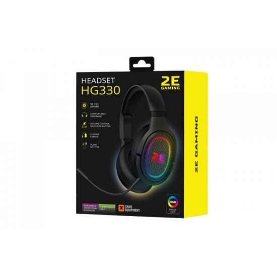 ყურსასმენი მიკროფონით 2E GAMING HEADSET HG330 RGB 3.5 MM BLACK 2E-HG330BKiMart.ge
