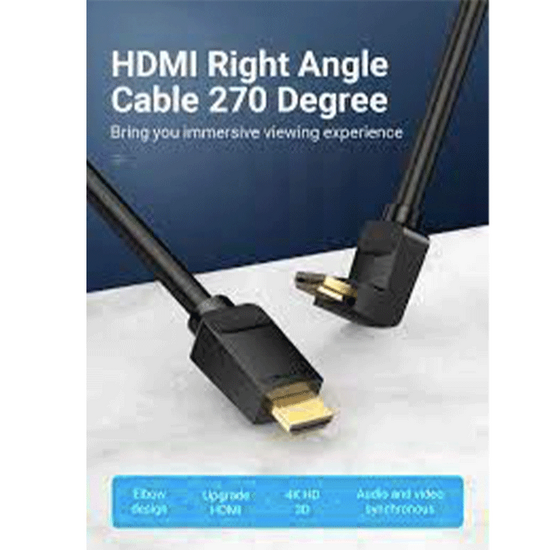 HDMI კაბელი VENTION AAQBH 1 M (მარჯვენა კუთხის კაბელი 270 გრადუსი) iMart.ge