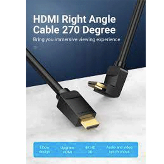 HDMI კაბელი VENTION AAQBH 2 M (მარჯვენა კუთხის კაბელი 270 გრადუსი)iMart.ge