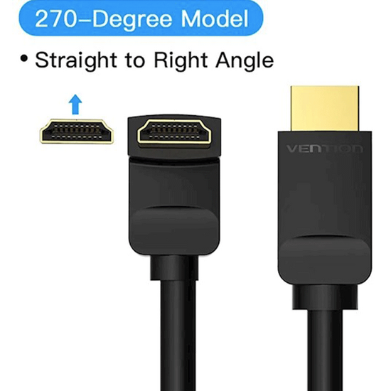 HDMI კაბელი VENTION AAQBI 3 M (მარჯვენა კუთხის კაბელი 270 გრადუსი)iMart.ge