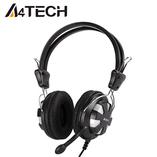 ყურსასმენი A4Tech-HS-28, HEADSET BLACK+GREYiMart.ge