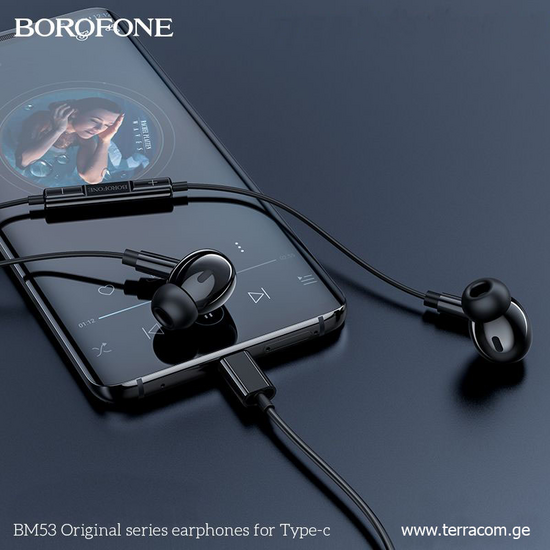 ყურსასმენი BOROFONE BM53 ORIGINAL SERIES EARPHONES BLACKiMart.ge