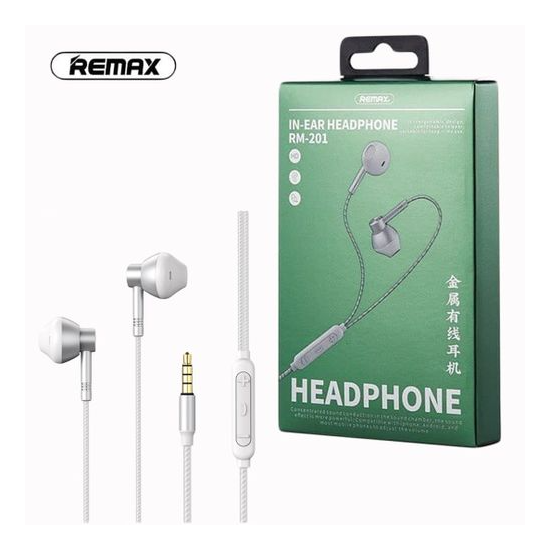 ყურსასმენი REMAX RM-201 IN-EAR HEADPHONE SILVERiMart.ge