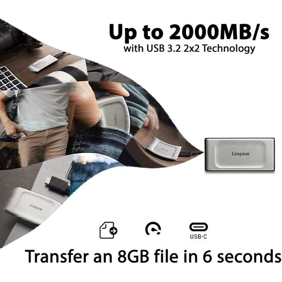 მყარი დისკი KINGSTON SSD USB 3.2 GEN 2x2 TYPE-C XS2000 (1 TB)iMart.ge