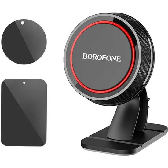 ტელეფონის მაგნიტური სამაგრი მანქანისთვის BOROFONE BH13 JOURNEY SERIES CONSOLE IN-CAR HOLDER BLACK＆REDiMart.ge