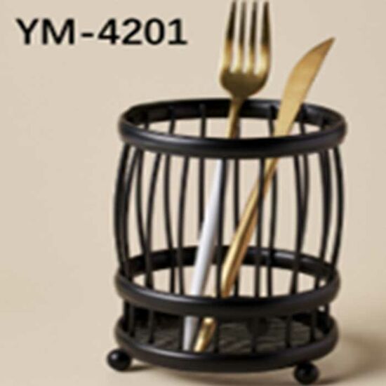 მეტალის დანა-ჩანგლის სათავსო DONGFANG YM-4201 21564 (შავი, ოვალური)iMart.ge